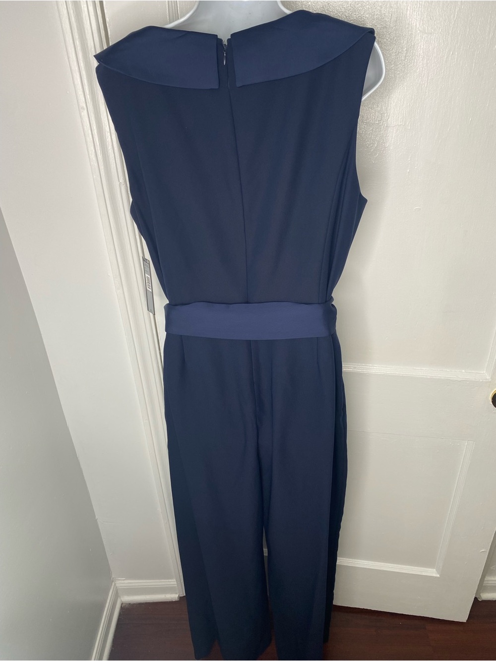 Tahari Sleeveless Navy Wrap Midi Dress with Belt No Tags Attached - Picture 10 of 12